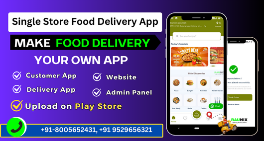 Single Restaurant Food Ordering App user + delivery boy app