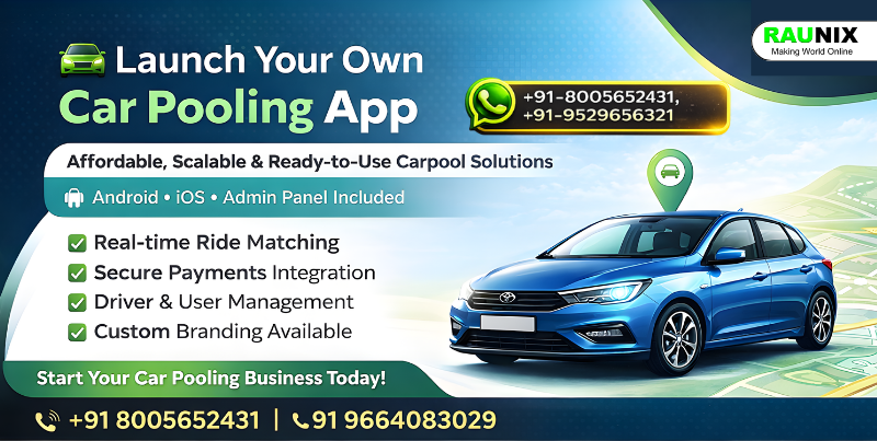 Car Pooling 2026 version App & Website And More